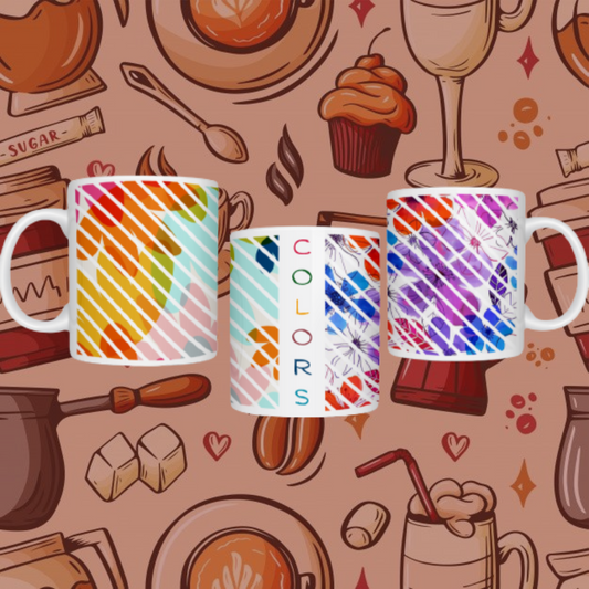 "Holi Colors" Printed Ceramic Mug - Celebrate the Festival of Colors