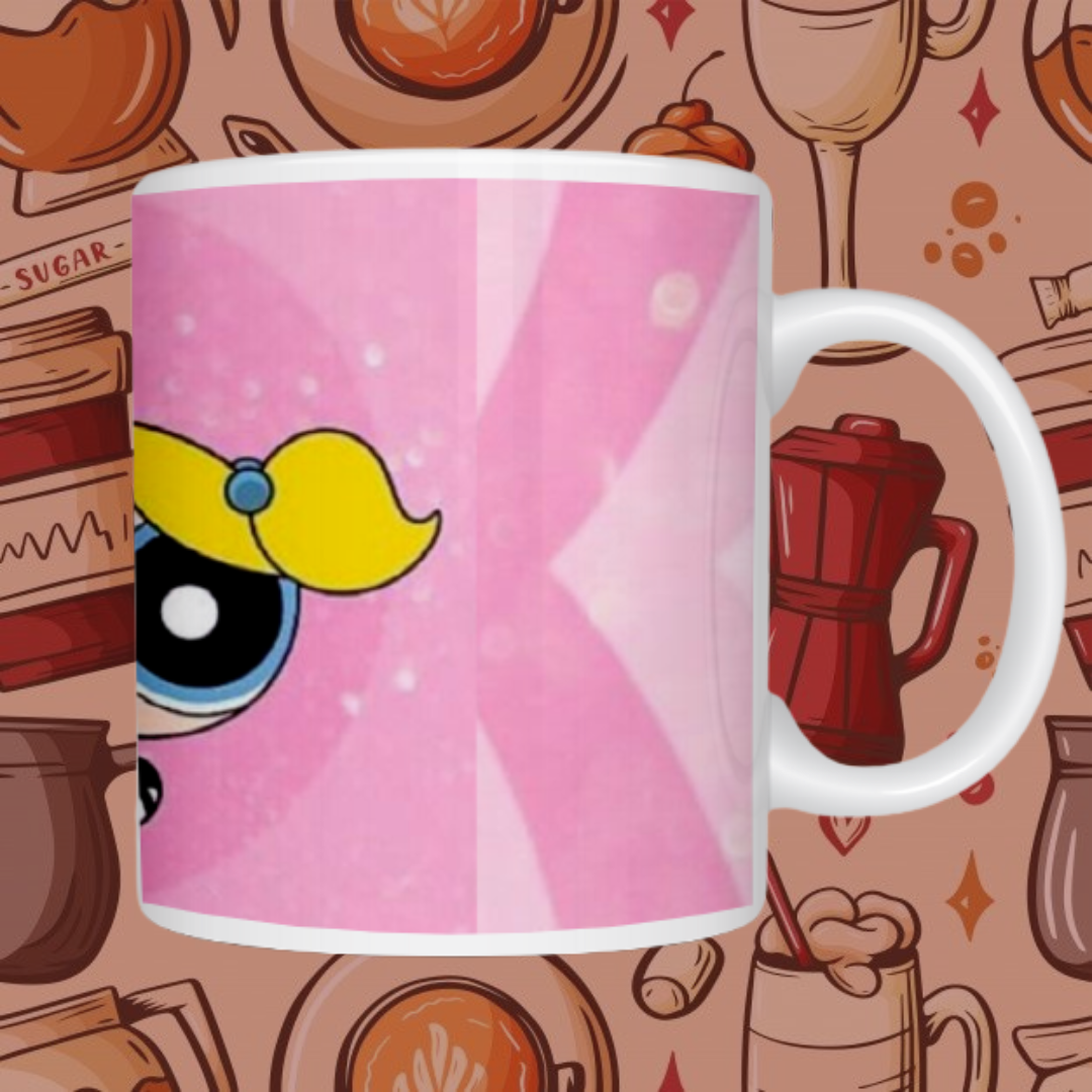 "Powerpuff Cartoon" Printed Ceramic Mug - Relive Superhero Adventures