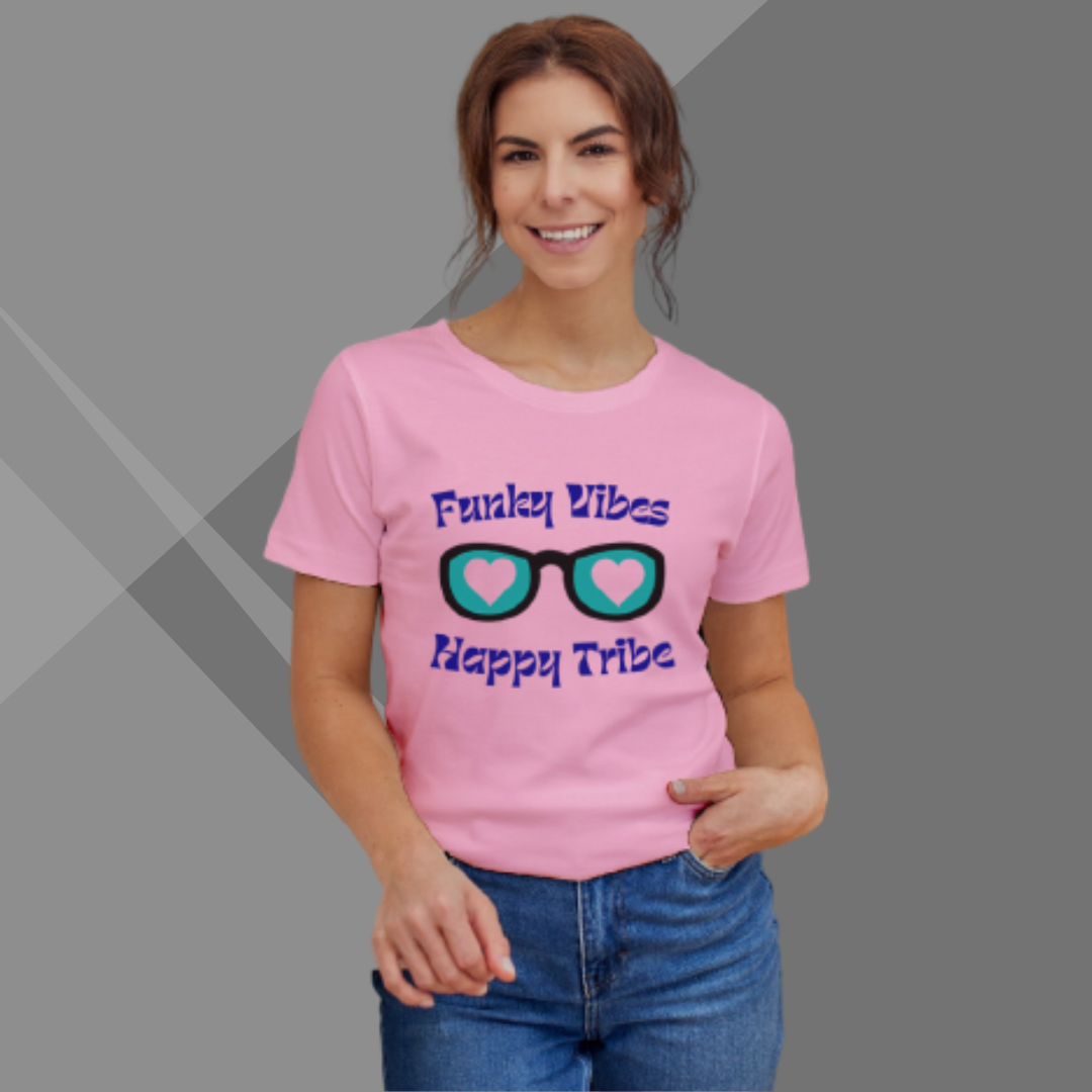 "Spread Funky Vibes and Happiness With this Pink Printed T-Shirt"