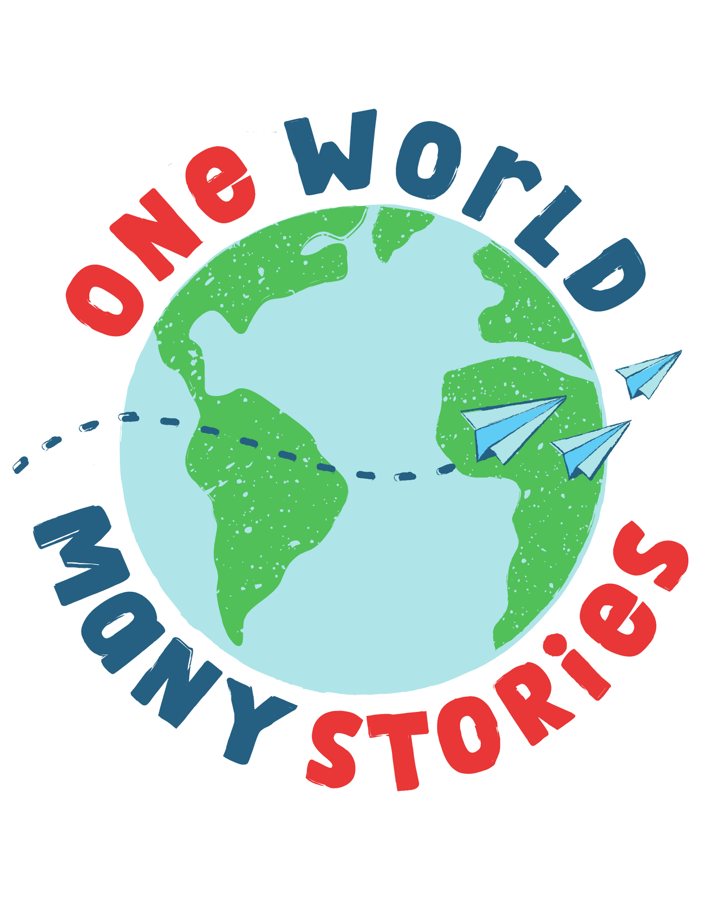 "Celebrate Diversity with 'One World Many Stories' Printed Women's White T-Shirt"