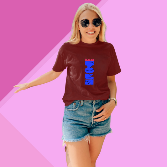 "I Am Done" Women's Printed Maroon T-Shirt - Express Your Mood with Style