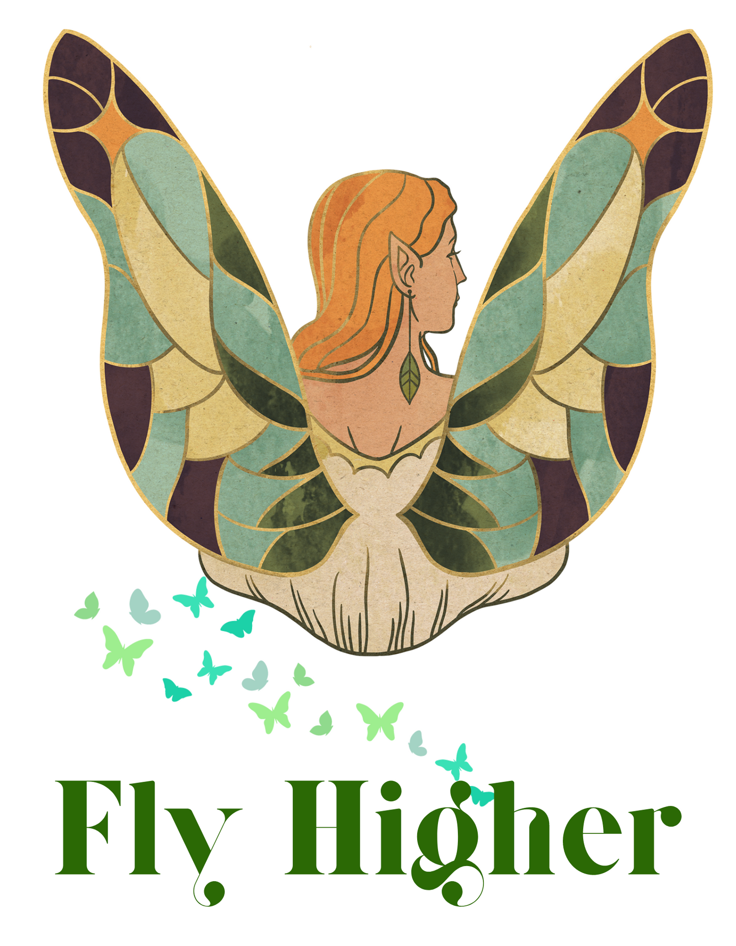 "Soar Above the Rest with This Women's 'Fly Higher' Printed White T-Shirt"