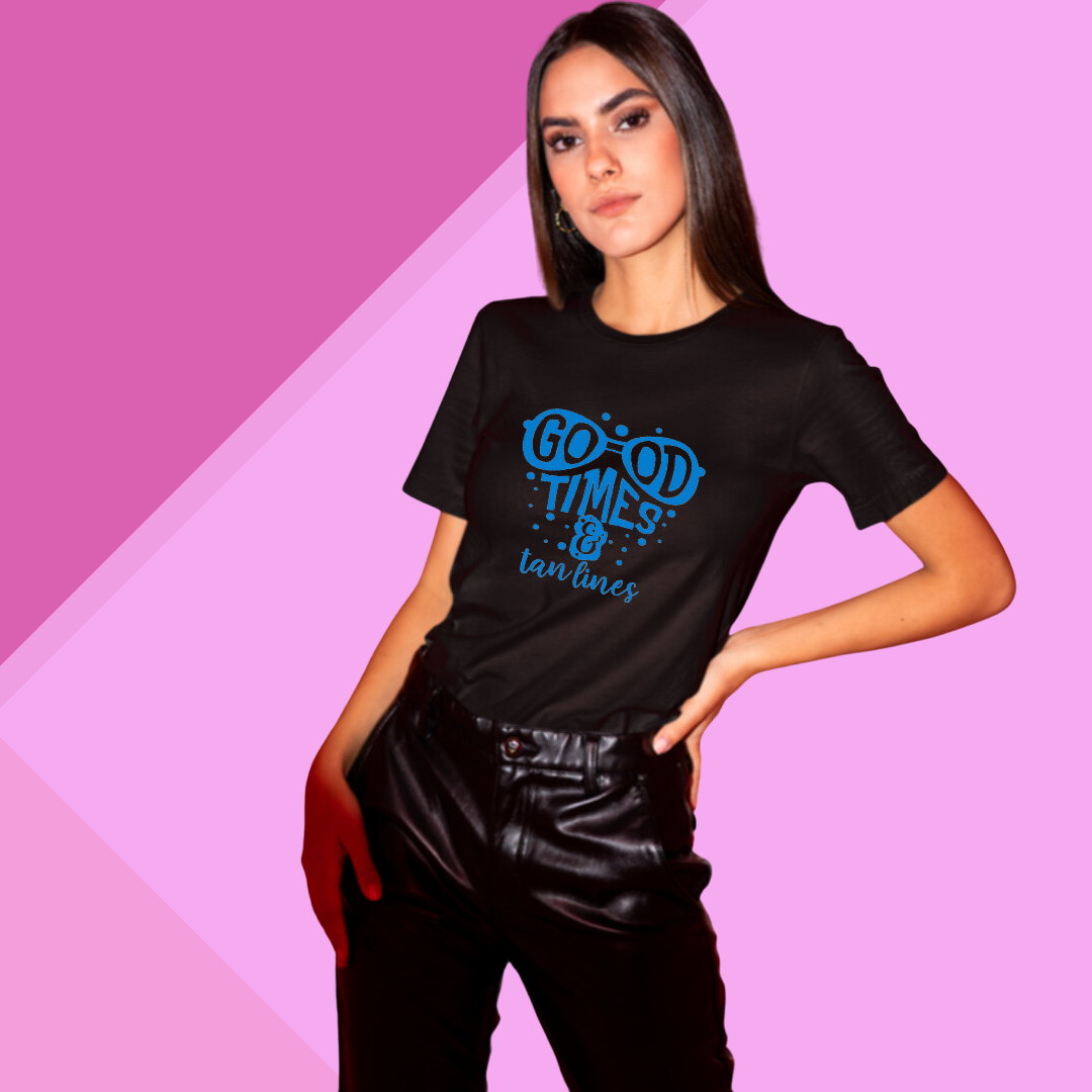 Women's "Good Times" Printed Black T-shirt!