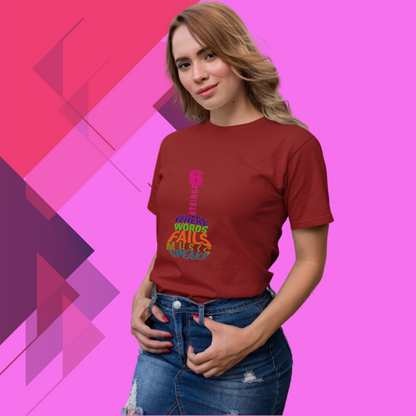 "Strumming in Style: Women's Guitar Printed Maroon T-Shirt"