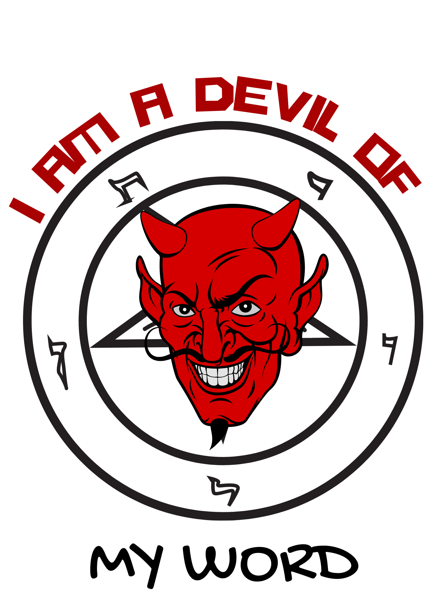 Embrace Your Inner Rebel with Men's "I Am Devil of My World" Printed White T-Shirt!