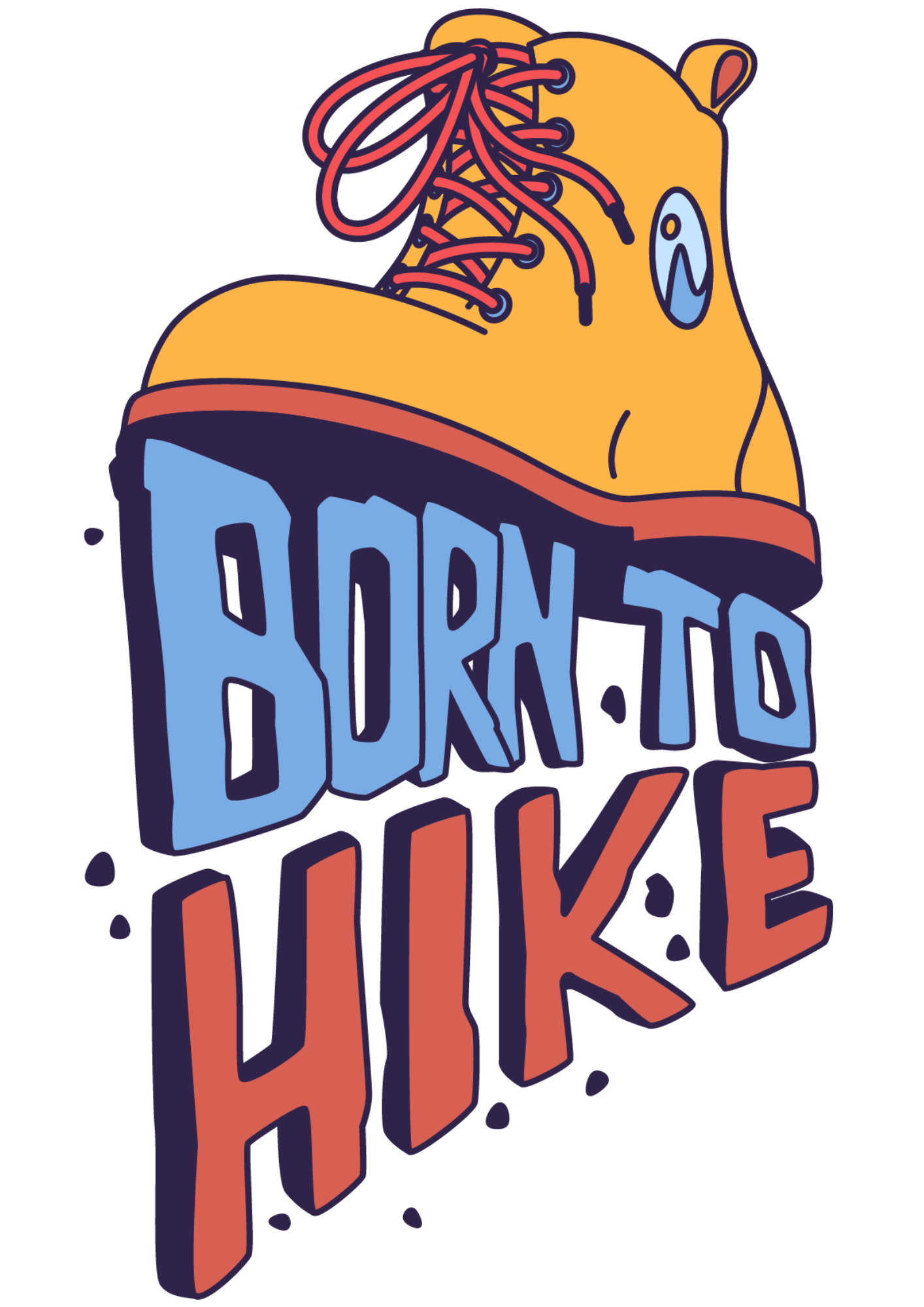 "Explore the Great Outdoors in Style with This Men's 'Born To Hike' Printed White T-Shirt"