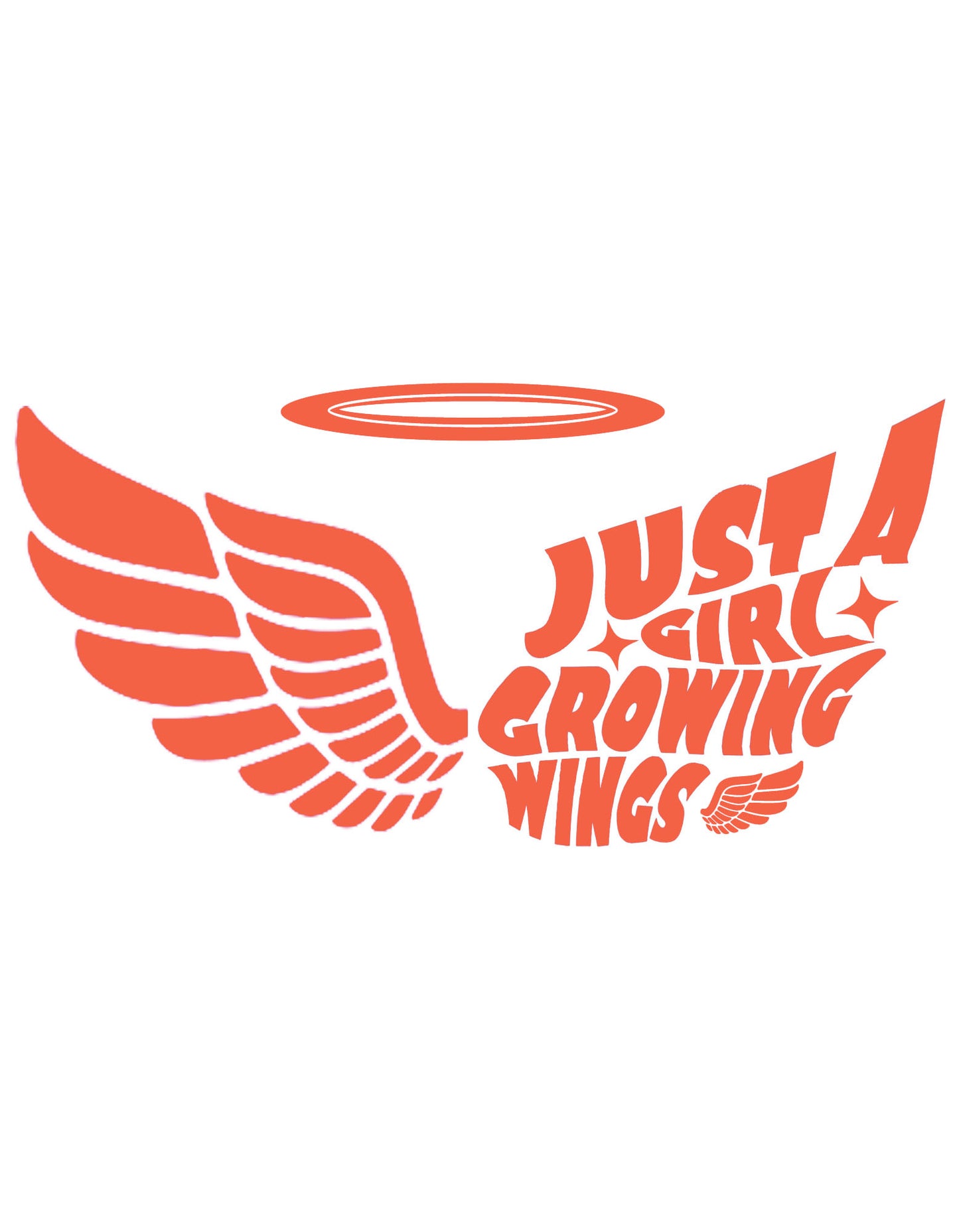 Soar High with Women's "Just a Girl Growing Wings" Printed White T-Shirt