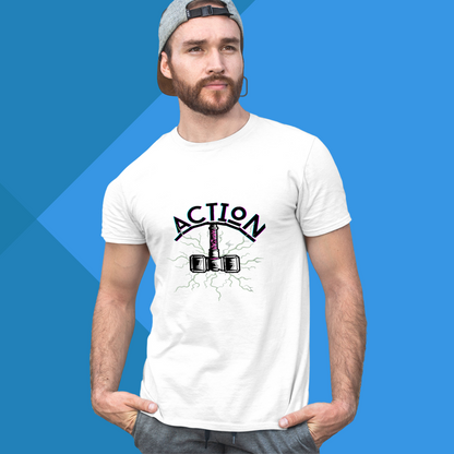 Cool Printed white t-shirt for men round neck