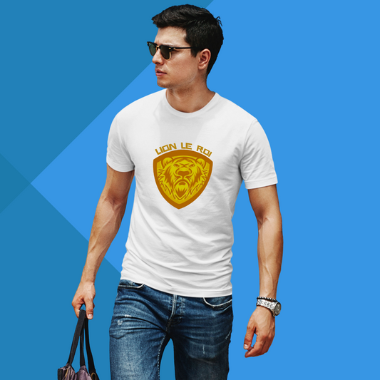 "Wildlife Tee - Men's White Lion Le Rio Printed T-Shirt"