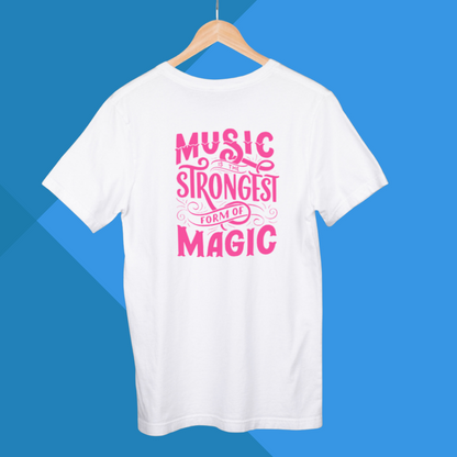 "Magical Tee - Men's Graphic Printed T-Shirt with Music is Strongest Form OF Magic"