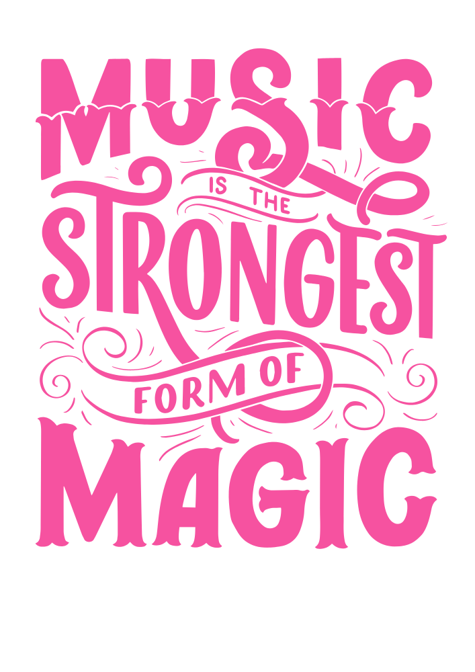 "Magical Tee - Men's Graphic Printed T-Shirt with Music is Strongest Form OF Magic"