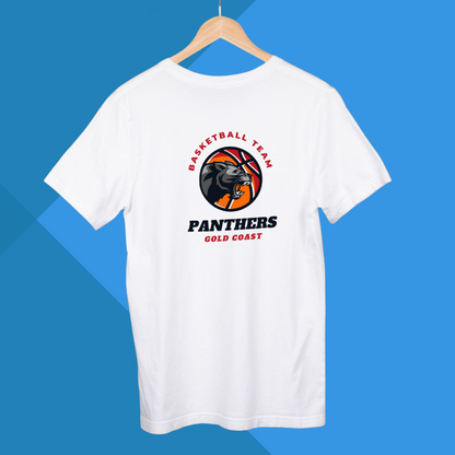 Basketball Team Panthers Sports Printed Men's White T-shirt