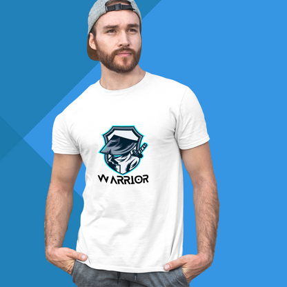 "Unleash Your Inner Warrior with Our Men's White Warrior Printed T-shirt"