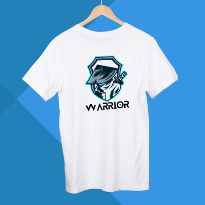 "Unleash Your Inner Warrior with Our Men's White Warrior Printed T-shirt"